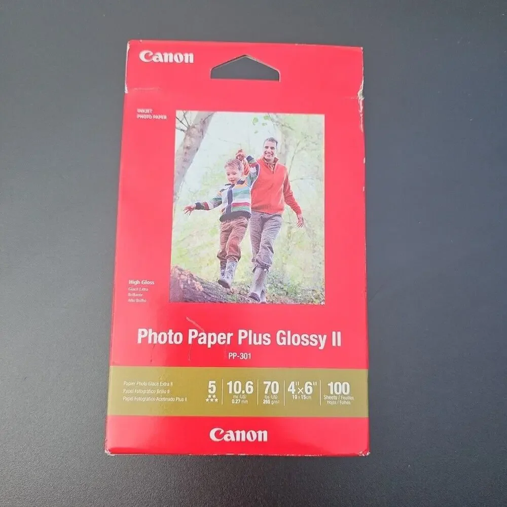 Canon PP-301 Inkjet Photo Paper Plus Glossy II 4x6 inch - 100 Sheets New Sealed